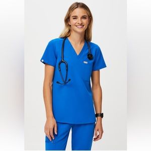 XS Royal Blue Figs Catarina Scrub Top